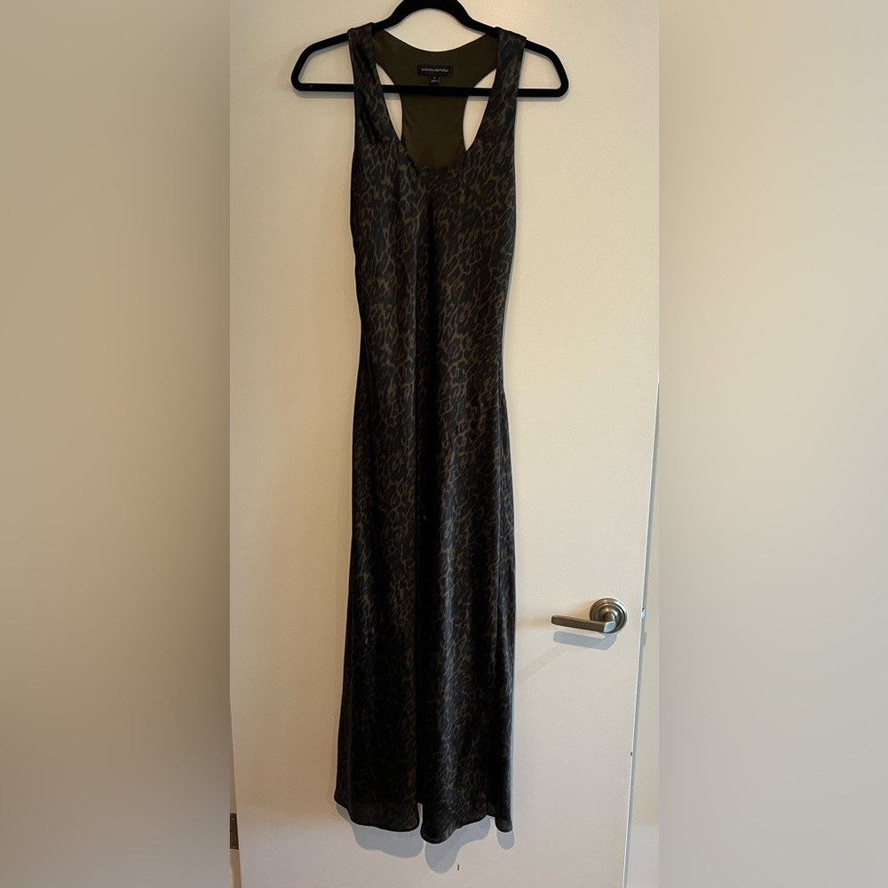 Banana Republic Black Animal-Print Maxi Dress